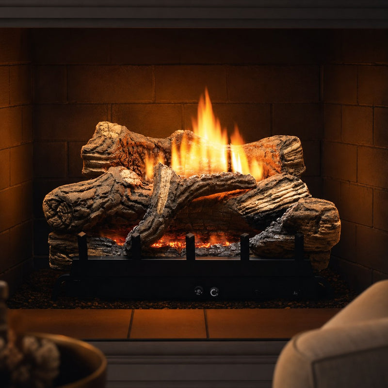 Empire Flint Hill Ventless Gas Log Set — lifestyle