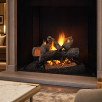 Real Fyre Golden Oak Designer + See-Through Vented Gas Logs — lifestyle