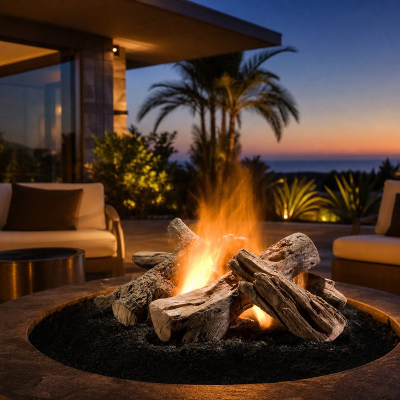 Hargrove Wilderness Split Outdoor Gas Log Set — lifestyle