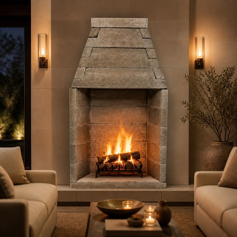 Engineered Rumford Style Masonry Fireplace System - 48" — lifestyle