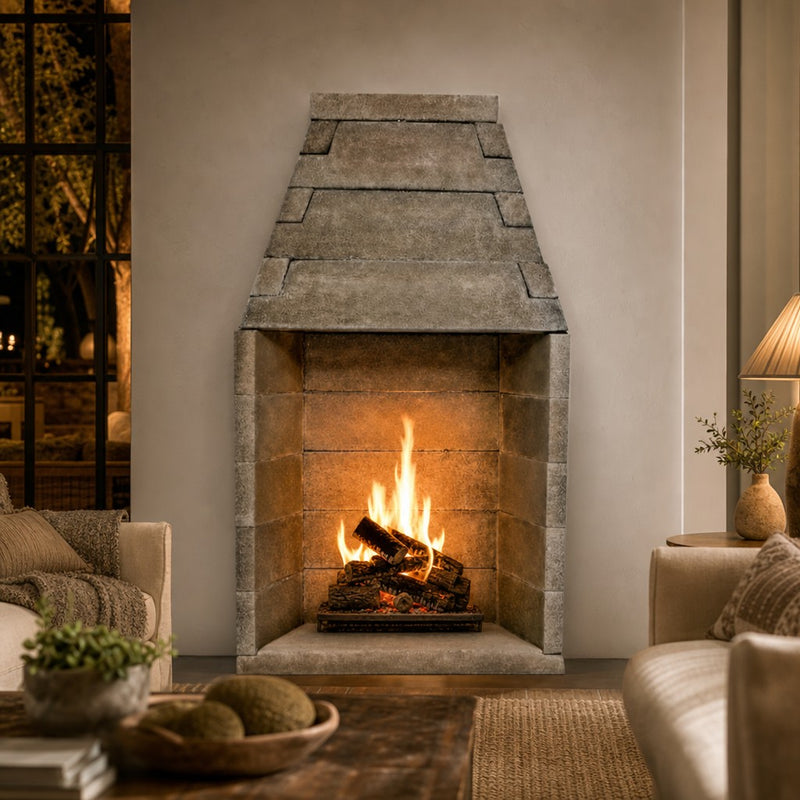 Engineered Rumford Style Masonry Fireplace System - 42" — lifestyle