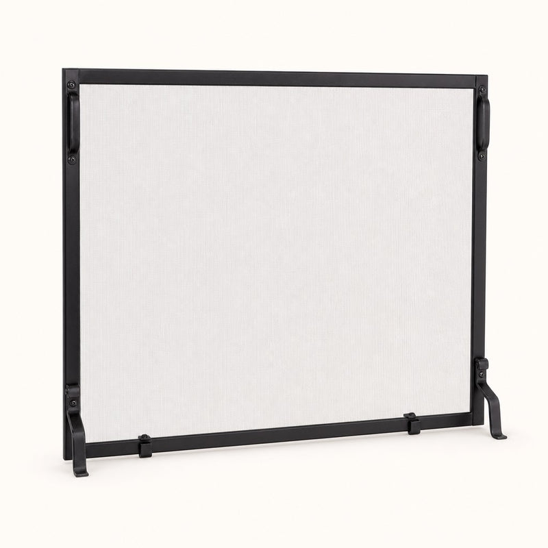 Framed Black Wrought Iron Single Panel Screen - 44" x 34" — studio