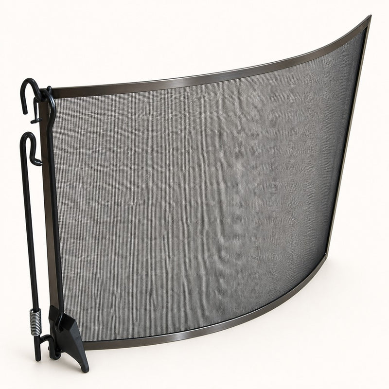 Olde World Bowed Fireplace Screen - Pewter — studio