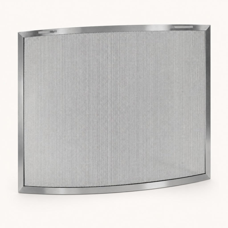 Lumino Stainless Steel Bowed Fireplace Screen — studio