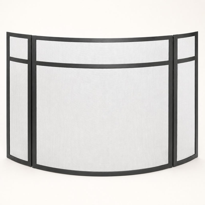 Three Panel Fireplace Screen with Black Finish — studio