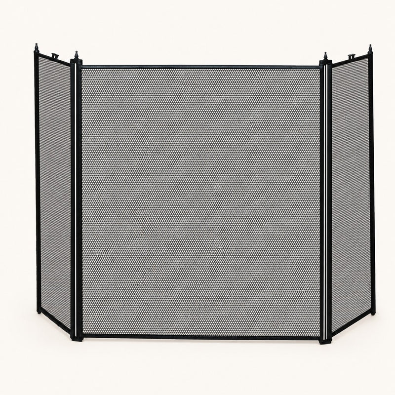 3 Fold Black Fireplace Screen (S-1121) — studio