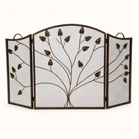 Vineyard 3-Panel Bronze Arched Fireplace Screen — studio