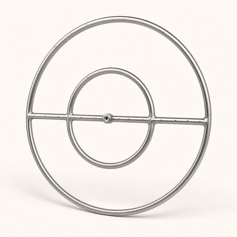 Round Gas Fire Pit Burner with Match Lit Ignition - 24" — studio