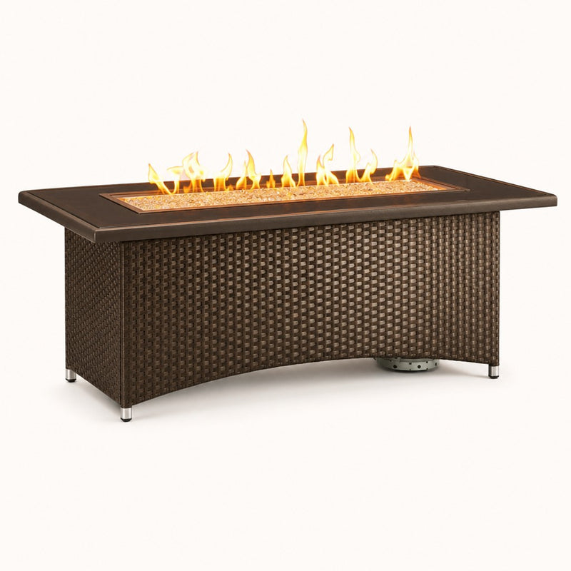 Montego Linear Brown Gas Fire Pit Table — studio