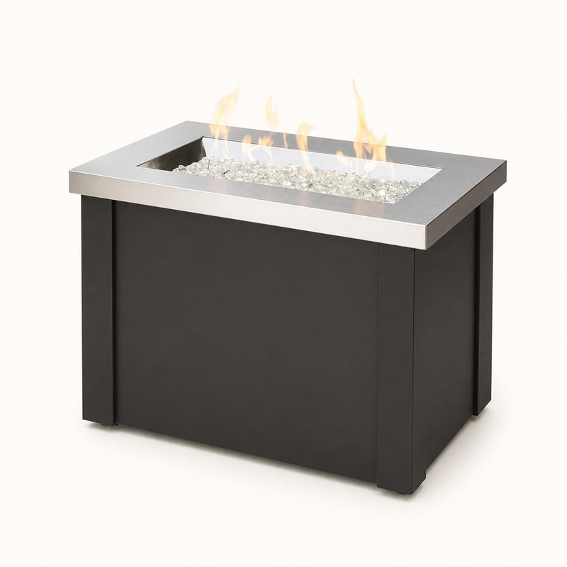 Providence Stainless Steel Crystal Gas Fire Pit Table — studio