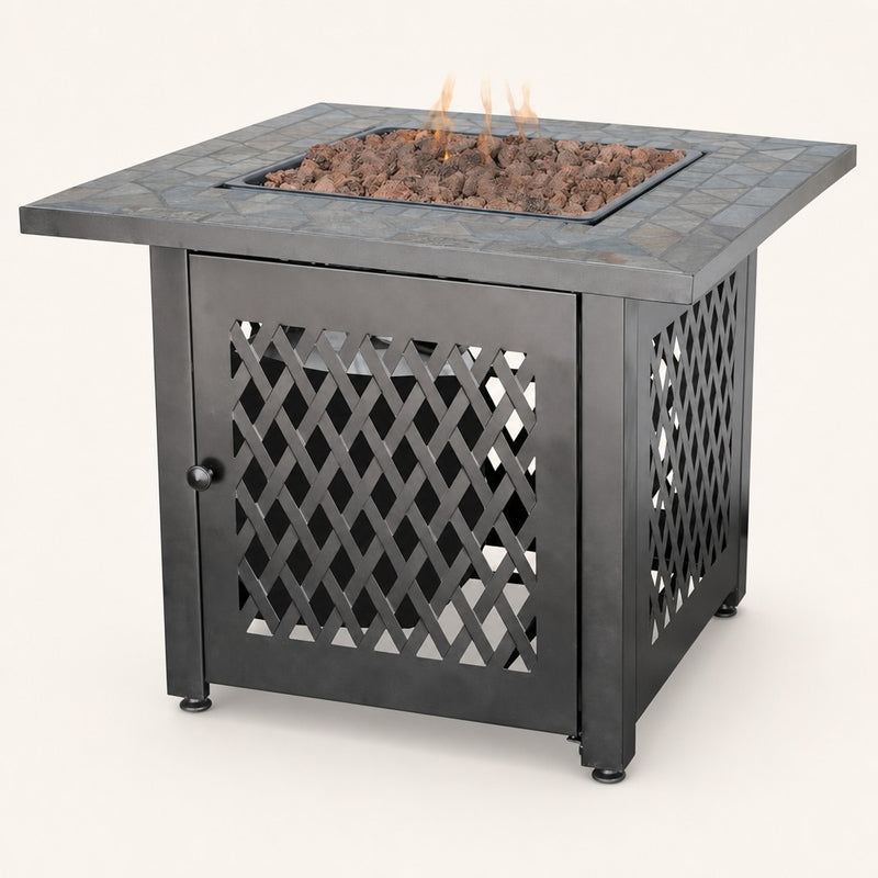 Uniflame Gas Fire Pit Table with Slate Tile Mantel - LP — studio