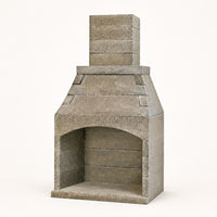 Pre-Engineered Arched Masonry Wood Burning Outdoor Fireplace - 36" — studio