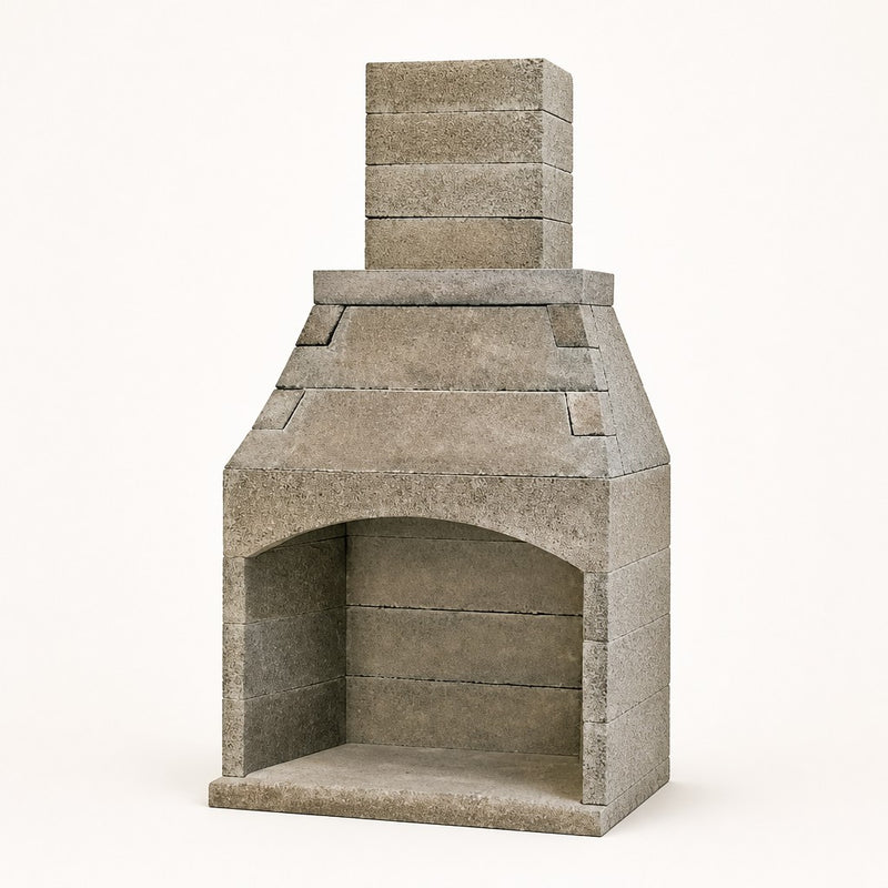 Pre-Engineered Arched Masonry Wood Burning Outdoor Fireplace - 36" — studio