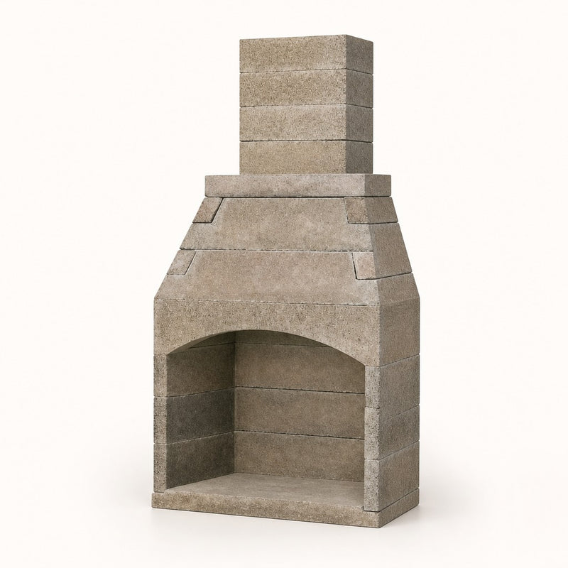 Pre-Engineered Arched Masonry Wood Burning Outdoor Fireplace - 42" — studio