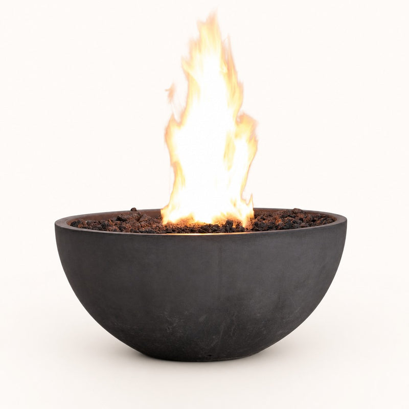 Kingsman Concrete Gas Fire Pit Bowl - Textured Black — studio