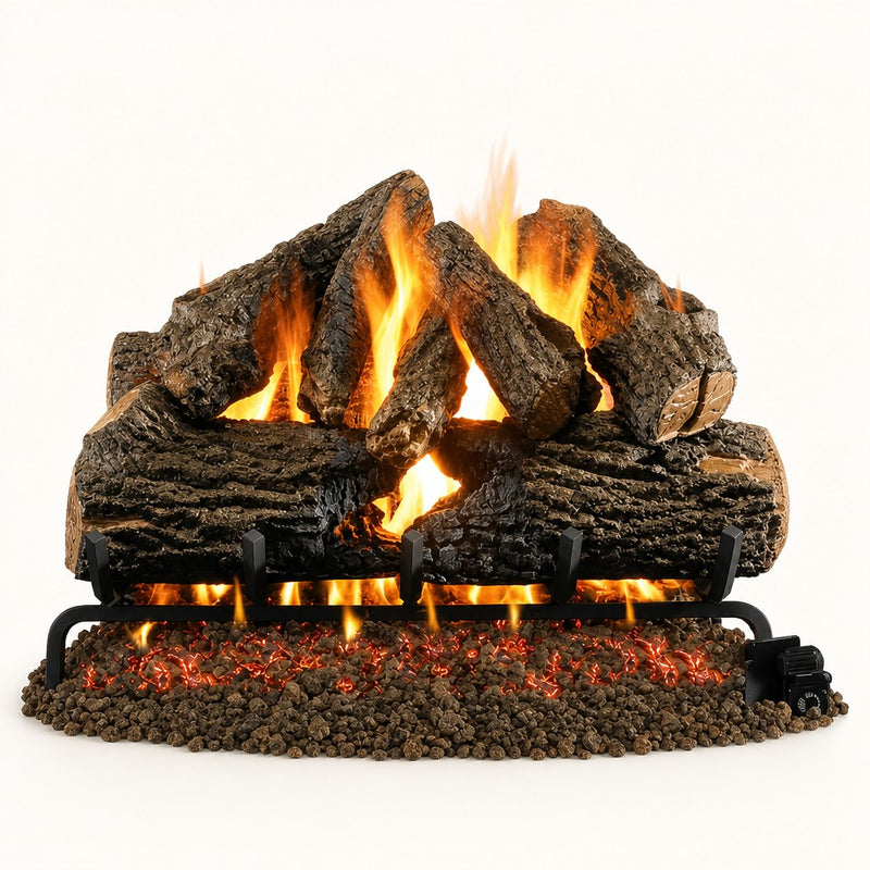 Peterson Real Fyre Charred Oak Vented Gas Log Set — studio