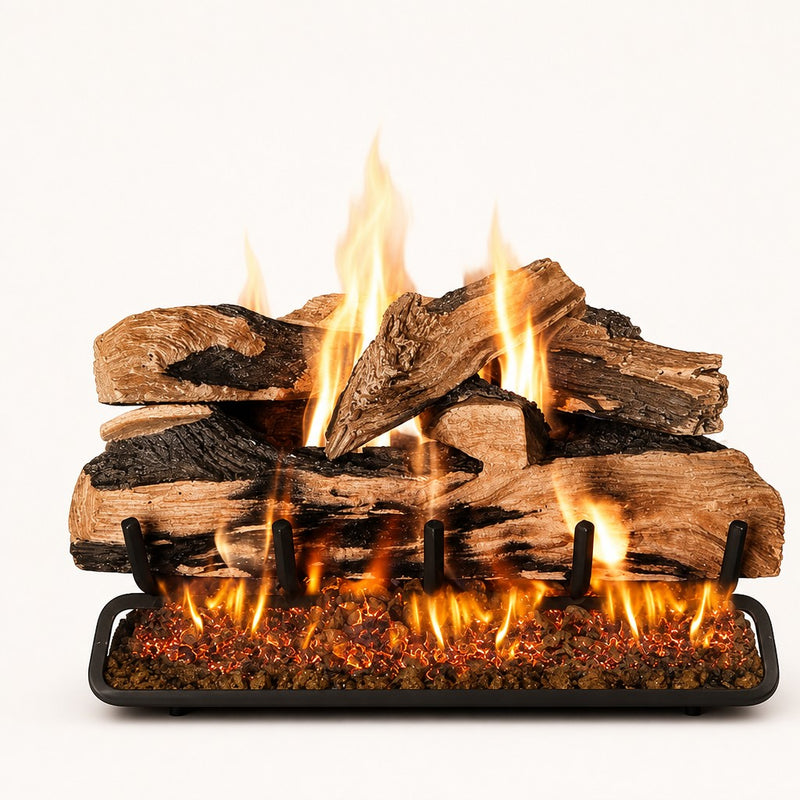 Peterson Real Fyre Split Oak Designer Plus ANSI Vented Gas Log Set — studio