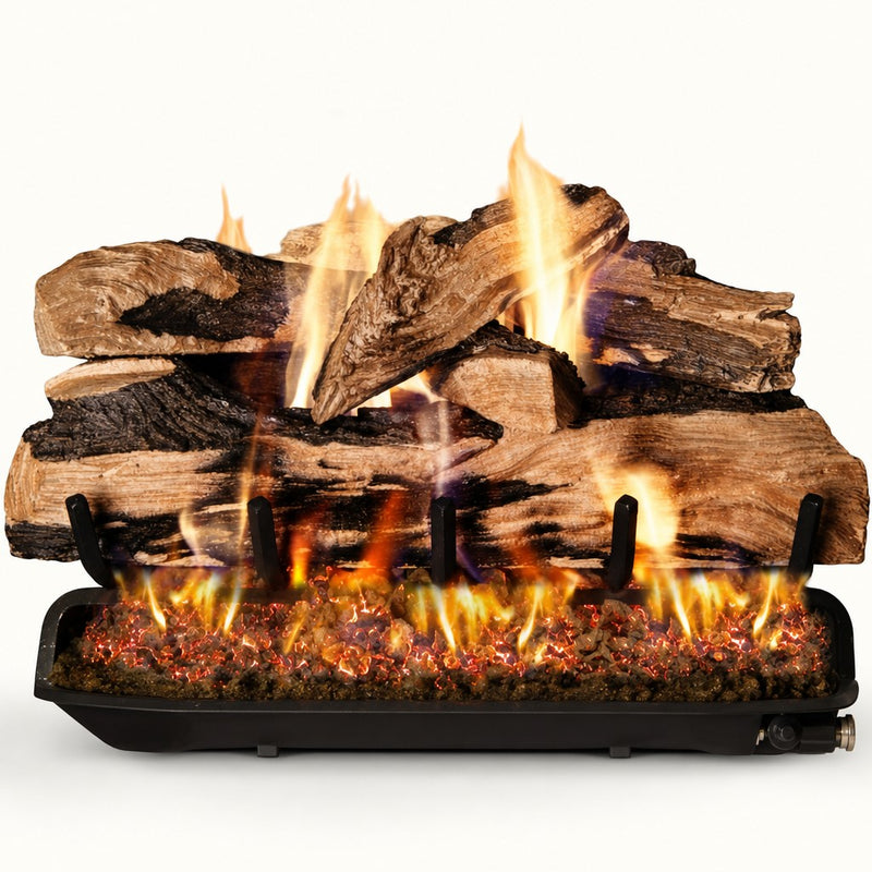 Peterson Real Fyre Split Oak Designer Plus Vented Gas Log Set — studio