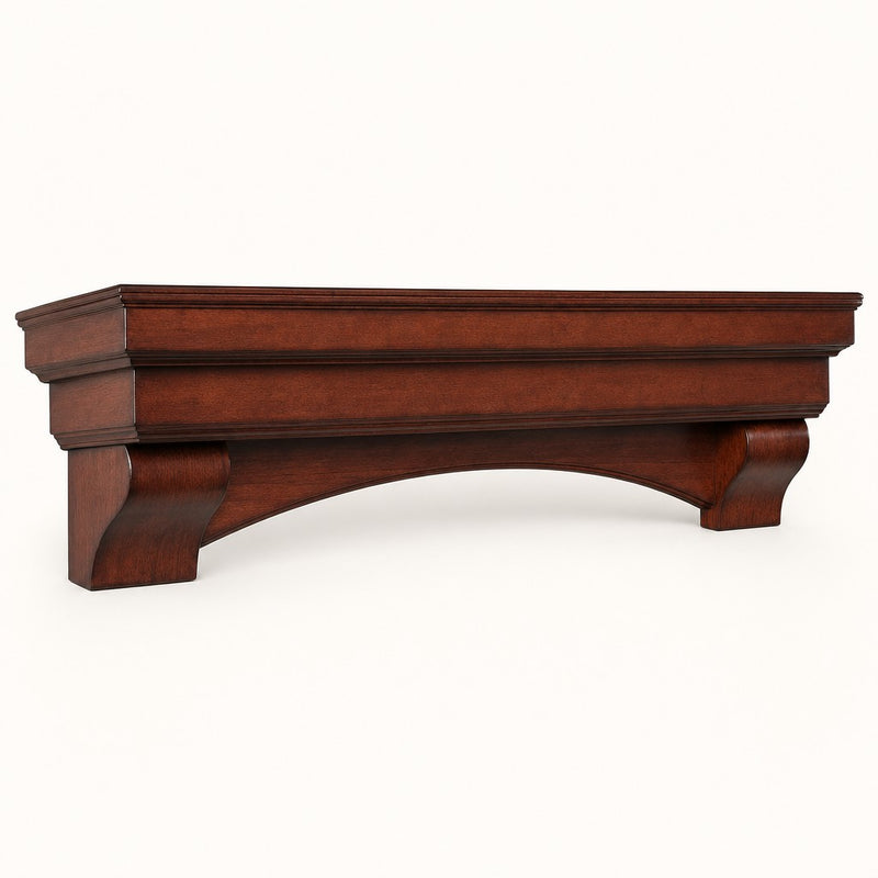 Pearl Auburn Cherry Distressed Fireplace Mantel Shelf — studio
