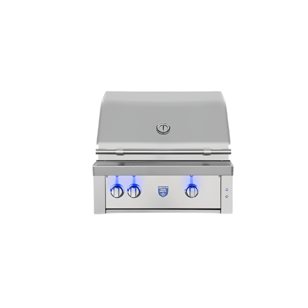 American Made Grills Estate Built-In 30-inch Stainless Steel Gas Grill with LED lighting and rotisserie kit