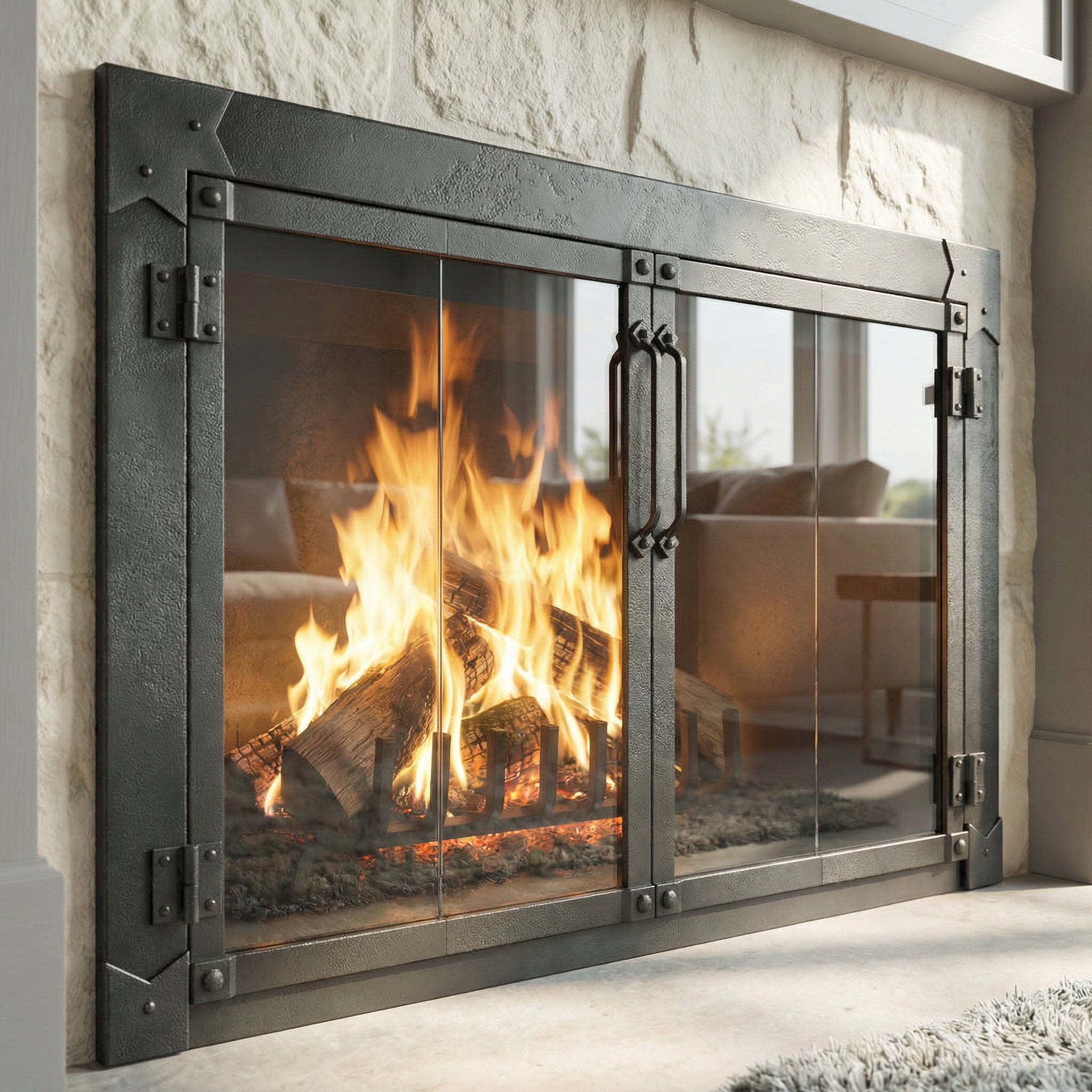 Milwaukee Forged Iron - Masonry & Prefab Fireplace Glass Doors