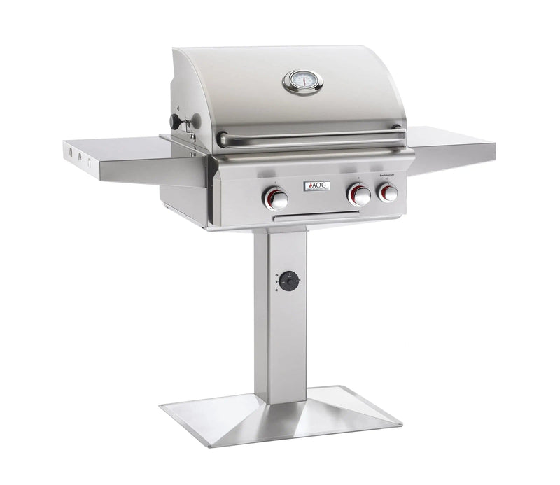 American Outdoor Grill 24" T-Series Patio Post Natural Gas Grill with Rotisserie Backburner