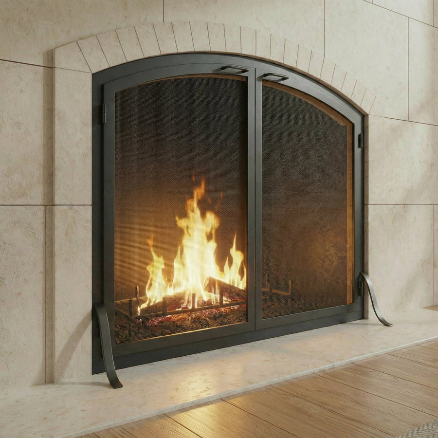 Fireplace Arch Screen With Operable Doors