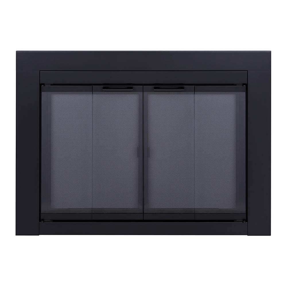 Ardmore Flat Black Masonry Fireplace Door | Sleek & Modern Fireplace Doors | Standard Sizes | Durable Steel Frame