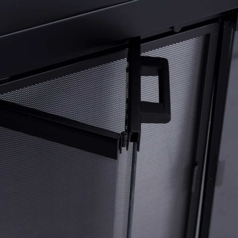 Ardmore Flat Black Masonry Fireplace Door | Sleek & Modern Fireplace Doors | Standard Sizes | Durable Steel Frame