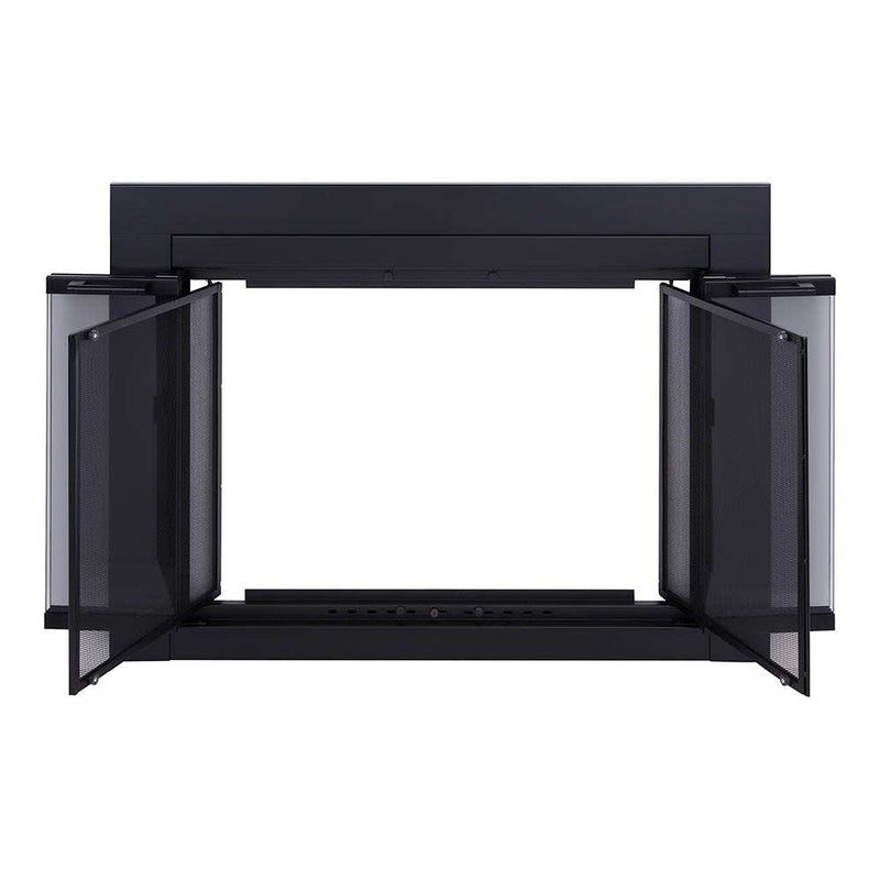 Ardmore Flat Black Masonry Fireplace Door | Sleek & Modern Fireplace Doors | Standard Sizes | Durable Steel Frame