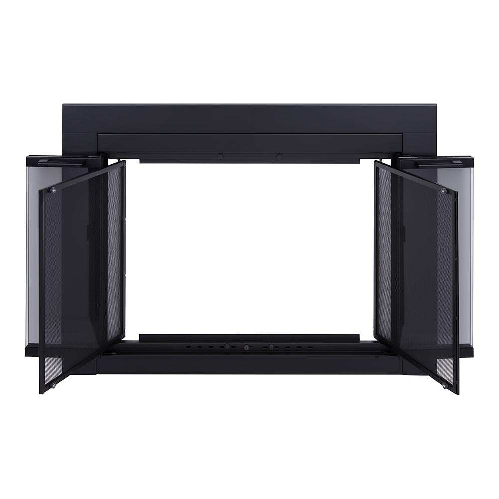 Ardmore Flat Black Masonry Fireplace Door | Sleek & Modern Fireplace Doors | Standard Sizes | Durable Steel Frame