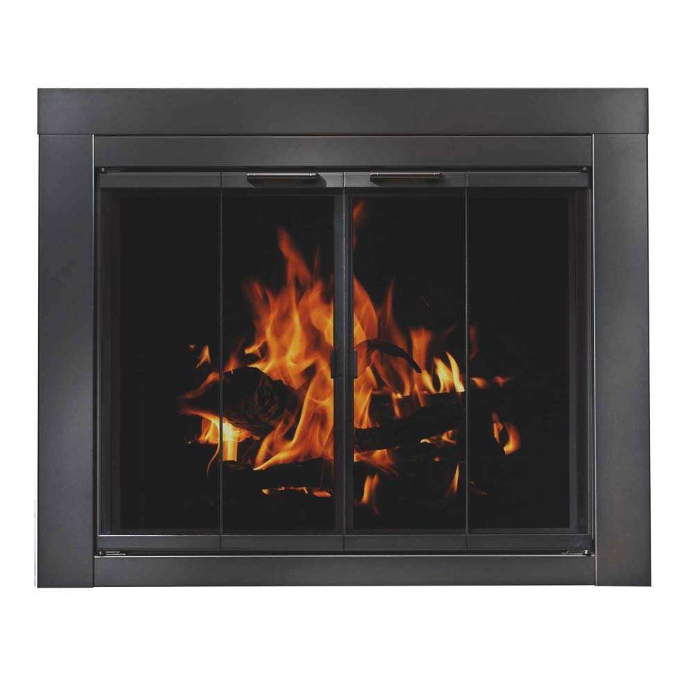 Ardmore Flat Black Masonry Fireplace Door | Sleek & Modern Fireplace Doors | Standard Sizes | Durable Steel Frame