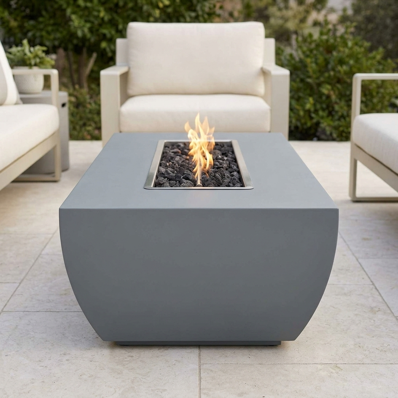 Avalon Linear Fire Pit — 48 × 28 × 15 inches, Gray — alternate view