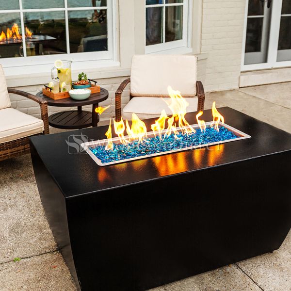 Avalon Linear Powder Coat Steel Fire Pit - ExceptionalFire