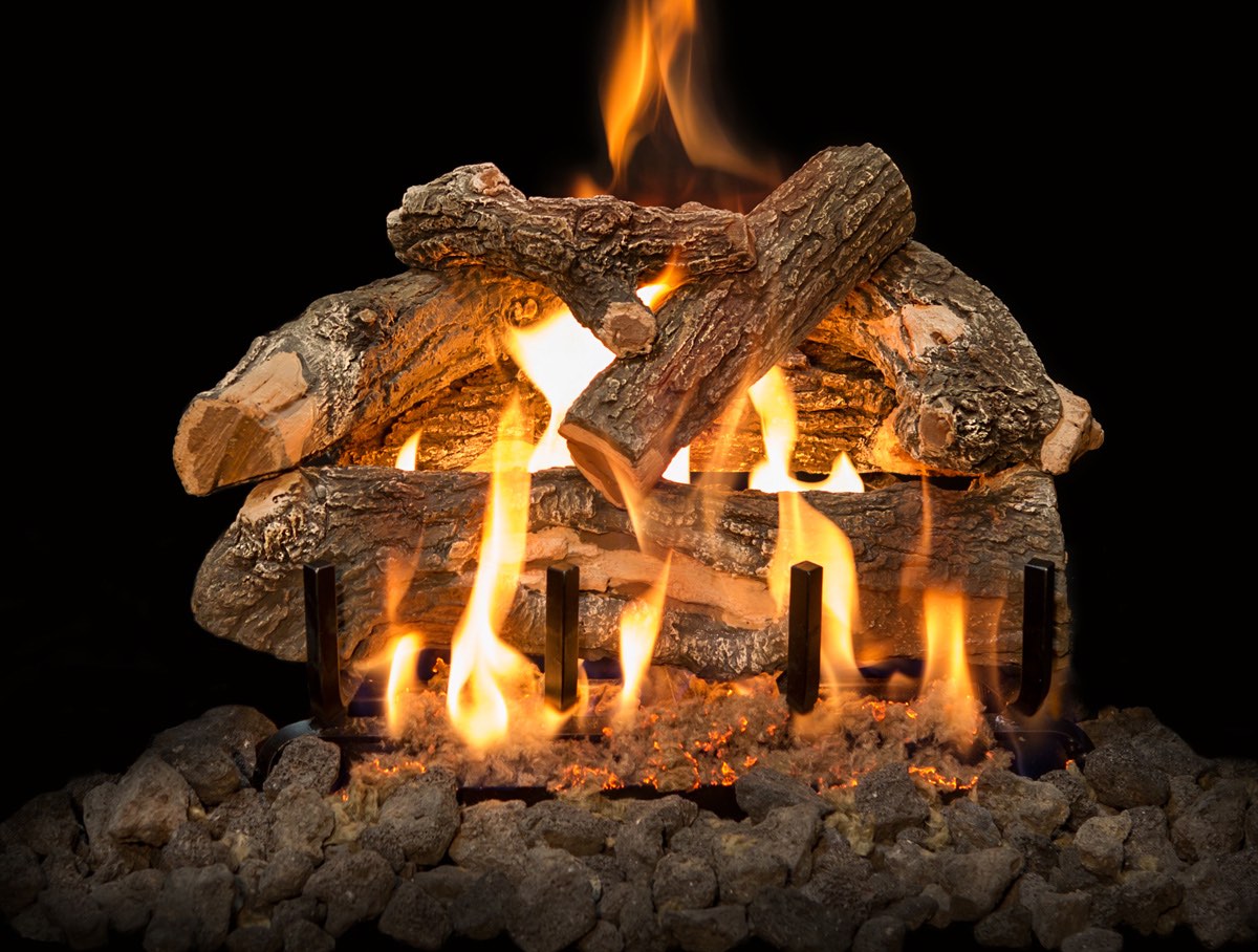 18" Arizona Weathered Oak See-Through Outdoor Gas Log Set | Grand Canyon