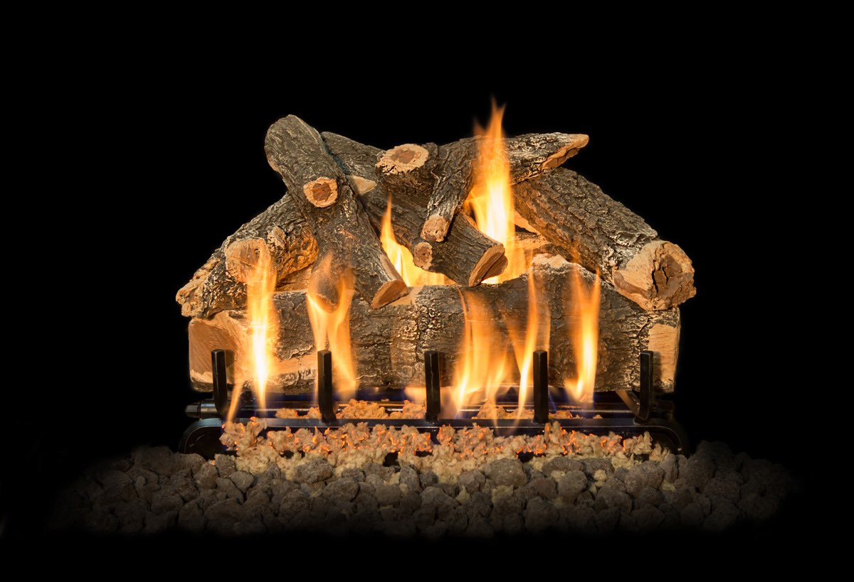 24" Arizona Weathered Oak See-Through Outdoor Gas Log Set | Grand Canyon