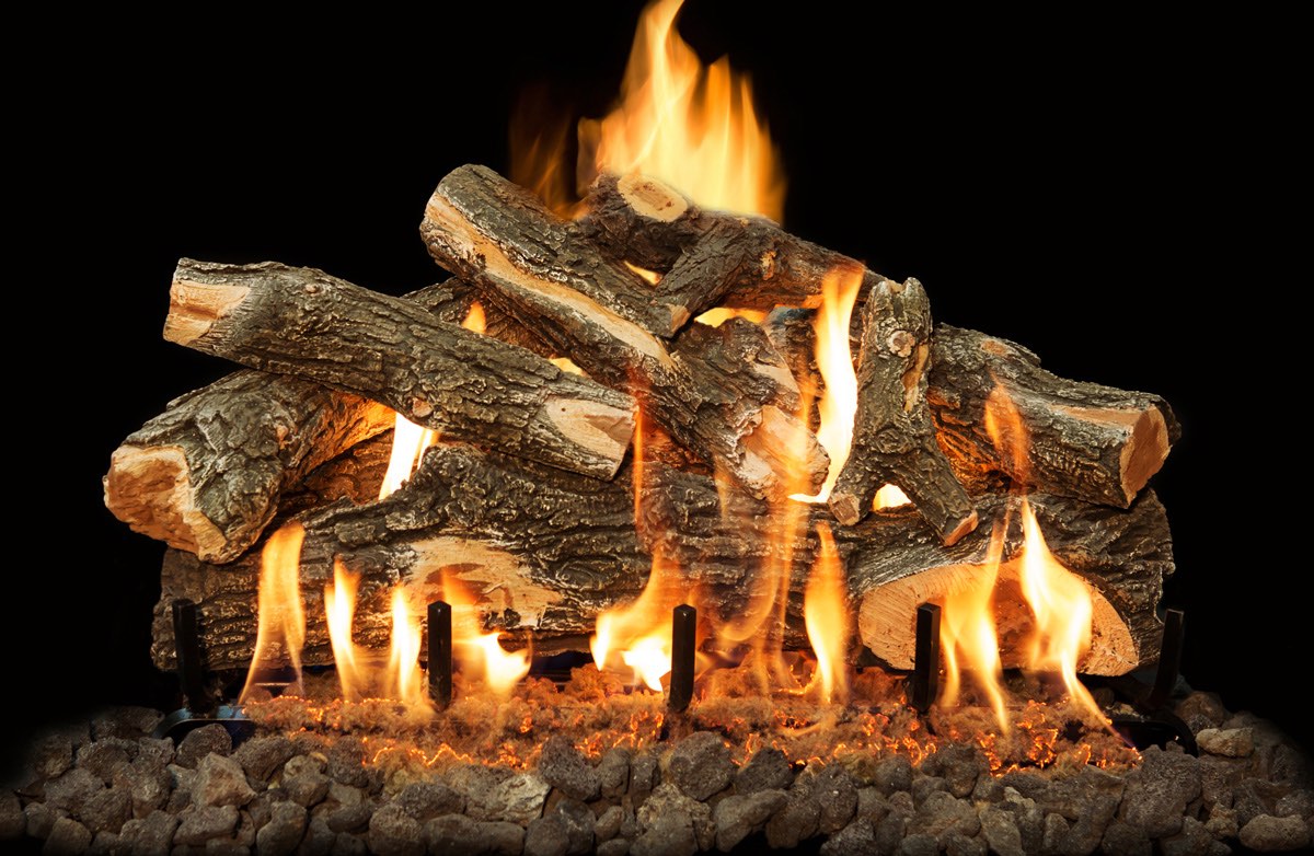 30" Arizona Weathered Oak See-Through Outdoor Gas Log Set | Grand Canyon