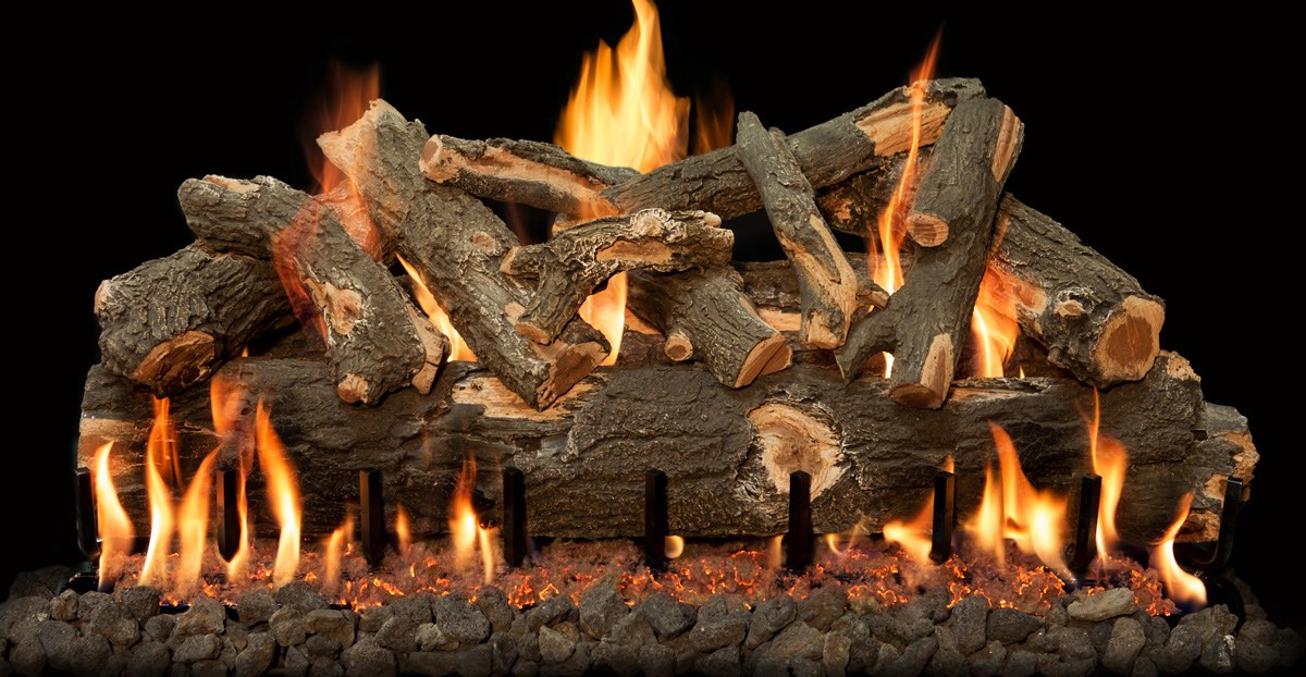 42" Arizona Weathered Oak See-Through Outdoor Gas Log Set | Grand Canyon