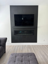 Non-Combustible Metal Fireplace Mantel Shelf | Custom Floating Mantel, Black