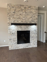 Non-Combustible Metal Fireplace Mantel Shelf | Custom Floating Mantel, Black