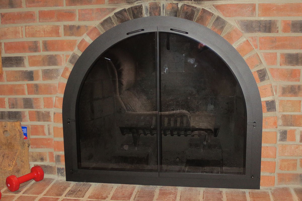 Bar Iron - Arch Masonry Steel Fireplace Glass Doors - ExceptionalFire