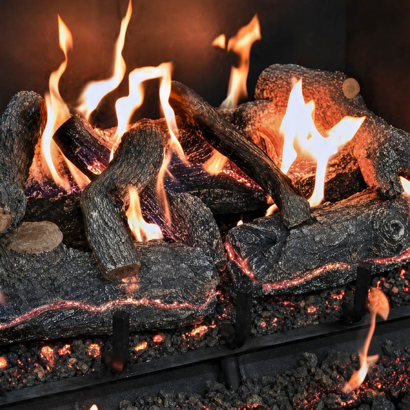 24" Glowfire Arizona Weathered Oak Charred Gas Log Set | Grand Canyon