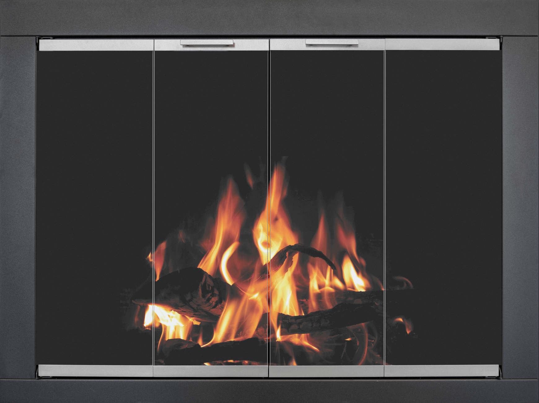 Belmont - Custom Masonry Fireplace Glass Doors by Stoll Industries - ExceptionalFire