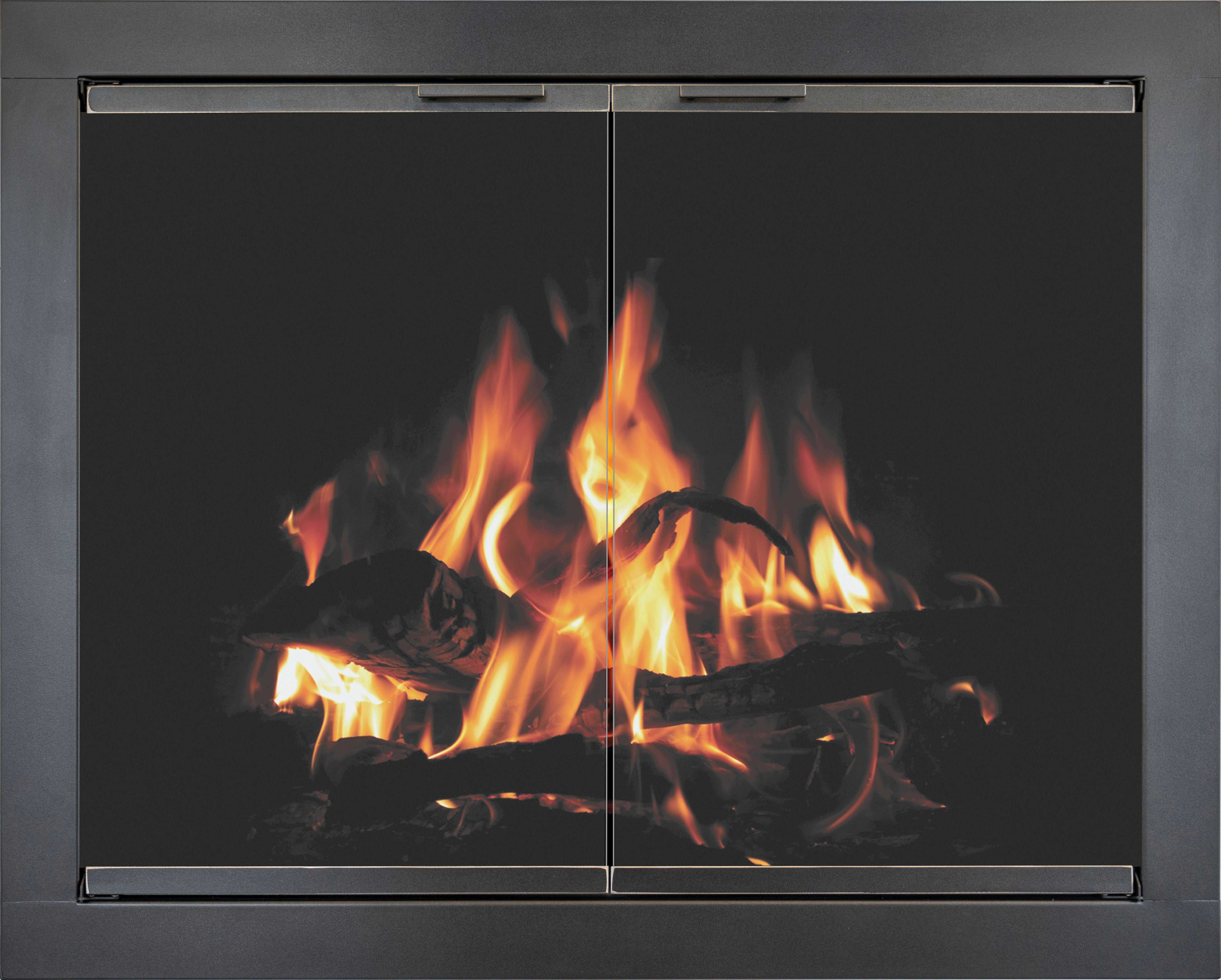 Belmont - Custom Masonry Fireplace Glass Doors by Stoll Industries - ExceptionalFire
