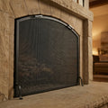 Custom Steel Arch Fireplace Screen (Carolina) – Free Standing, Custom Fit