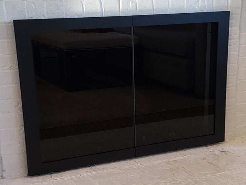 Brooklyn Hidden Main Frame - Single Panel Masonry & Prefab Fireplace Doors - ExceptionalFire