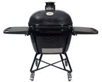 Primo Oval XXL 500 All-In-One Ceramic Charcoal Kamado Grill — manufacturer All-In-One cradle and side-shelf package