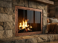 Carolina Sleek fireplace doors in Copper Vein finish