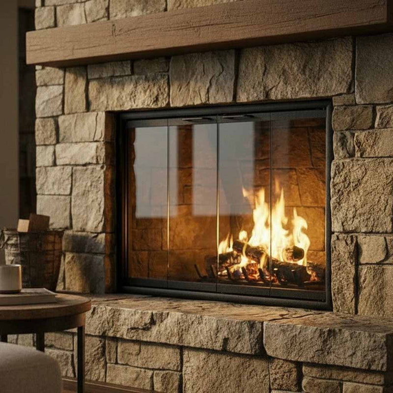9460 - Cavestone Fireplace Glass Doors | Custom Masonry Fit