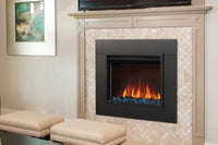Cineview™ 30 Built-in Electric Fireplace with customizable flame colors, logs and glass media, energy-efficient heating, and seamless built-in design